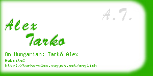 alex tarko business card
